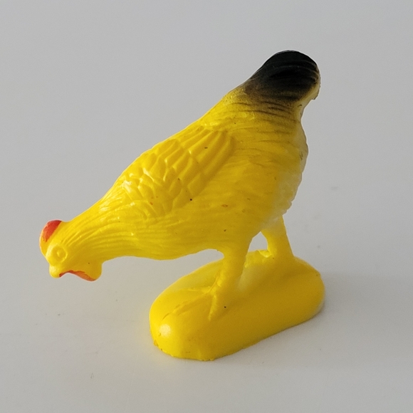 Ancien jouet mécanique en tôle Pecking Chicken Poussin vintage